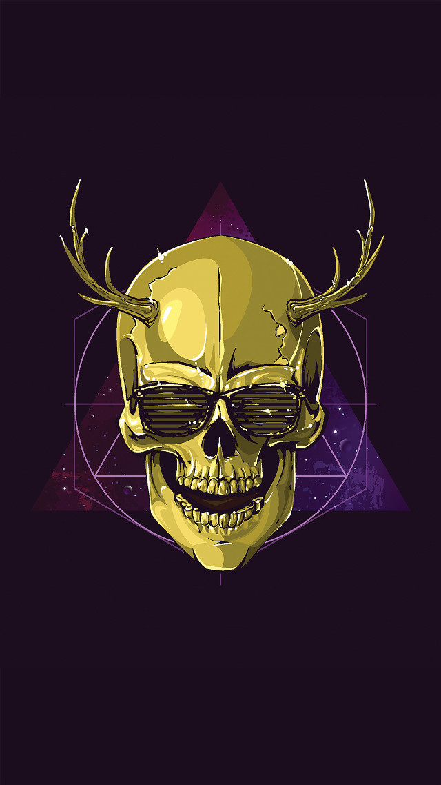 Skull horns glasses head image free wallpaper for mobile - medium preview image