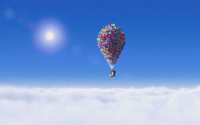 Hot air balloon floating sky #3 free wallpaper for desktop - medium preview image