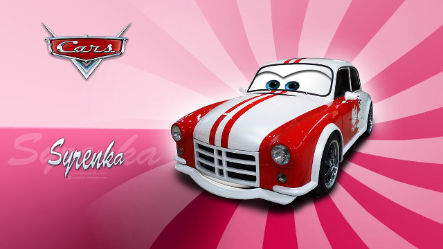 Red white car pink background free wallpaper for desktop - medium preview image