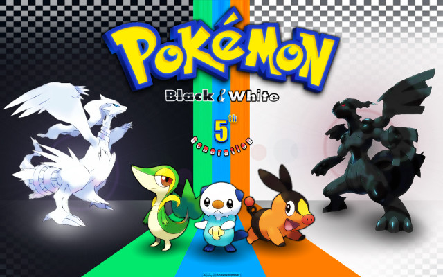 Pokemon group rainbow background black #2 free wallpaper for desktop - medium preview image