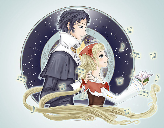 Couple people music notes star free wallpaper for desktop - medium preview image