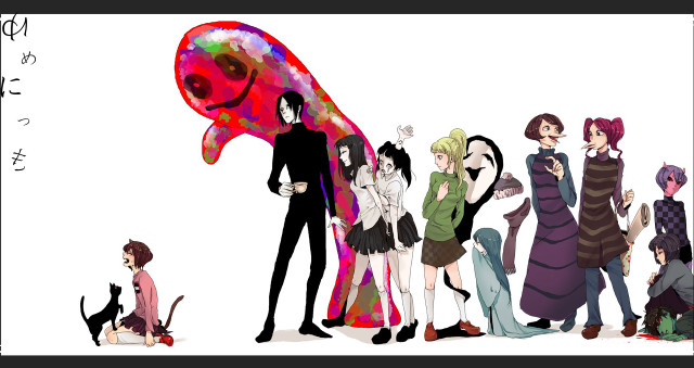 Group people giant hand cat free wallpaper for desktop - medium preview image