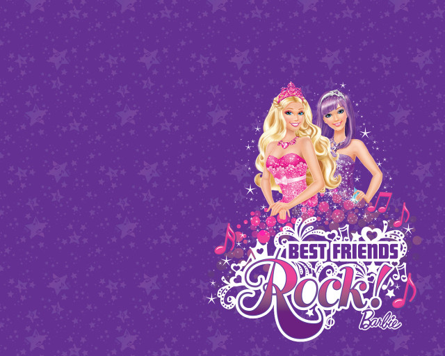 Barbie dolls purple background stars free wallpaper for desktop - medium preview image