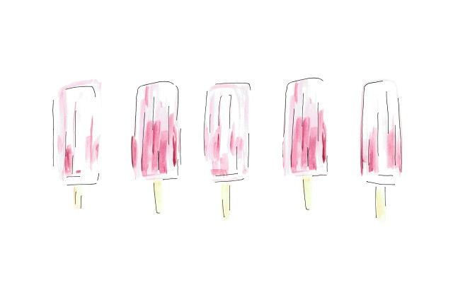 Popsicles pink yellow toppings drawing free wallpaper for desktop - medium preview image