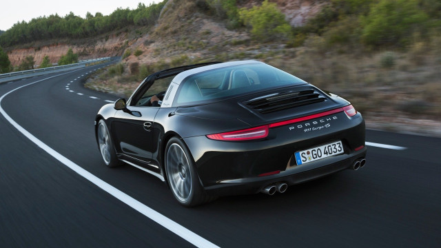 Black porsche sports car mountain #2 free wallpaper for desktop - medium preview image