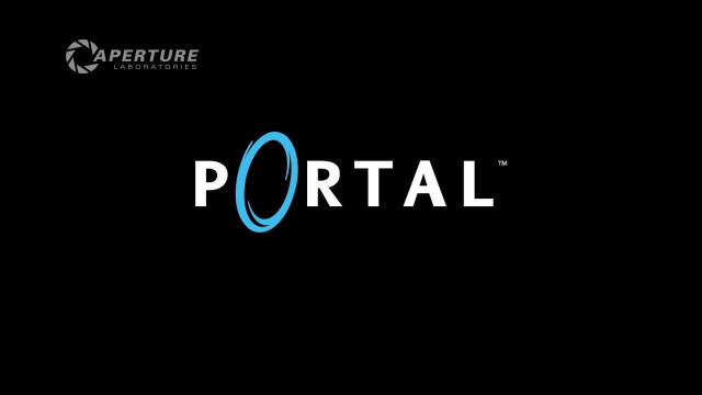 Portal logo black background blue free wallpaper for desktop - medium preview image