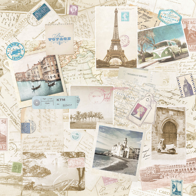 Eiffel tower postcards bunch collection free wallpaper for tablet - medium preview image