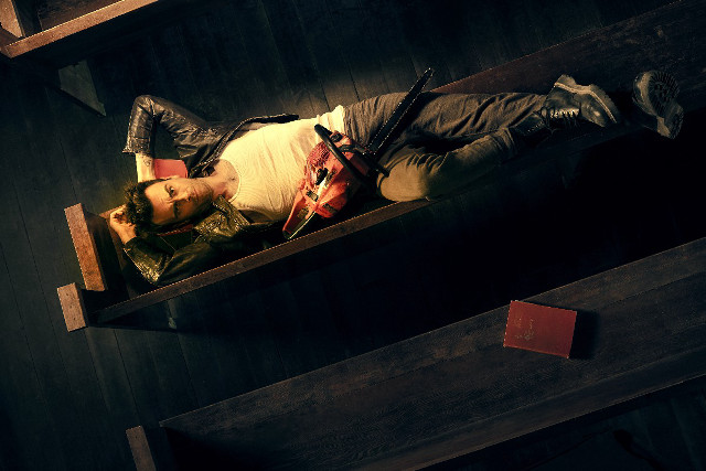 Man laying bench gun hand free wallpaper for desktop - medium preview image