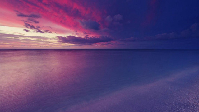 Pink purple sunset ocean boat free wallpaper for desktop - medium preview image