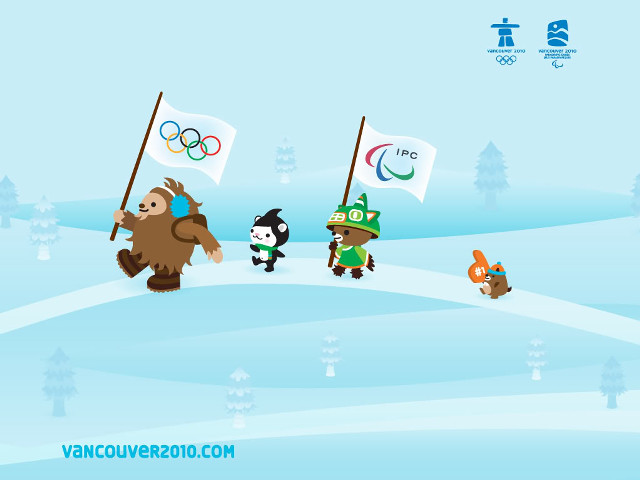 Cartoon bear panda flag snow free wallpaper for desktop - medium preview image