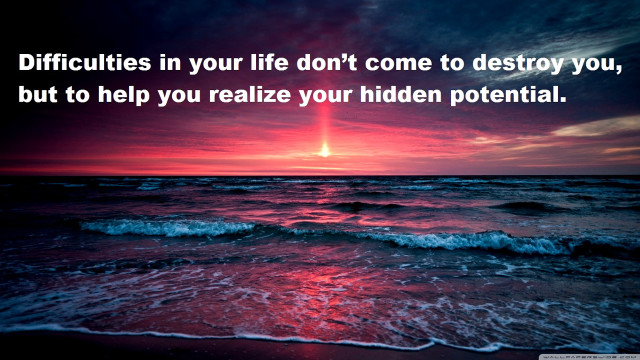 Sunset life ocean quote red free wallpaper for desktop - medium preview image