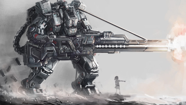 Robot gun man background gun free wallpaper for desktop - medium preview image