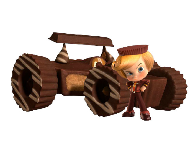 Cartoon character chocolate car sign free wallpaper for desktop - medium preview image