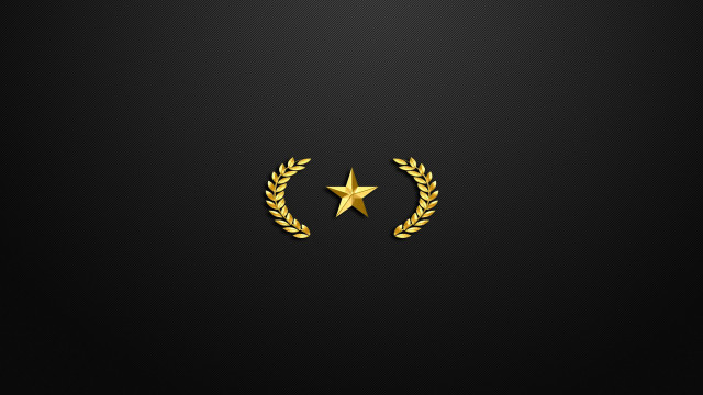 Gold star laurel logo black free wallpaper for desktop - medium preview image