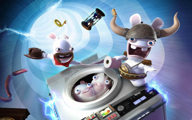 Cartoon character washing machine clock free wallpaper for desktop - medium preview image