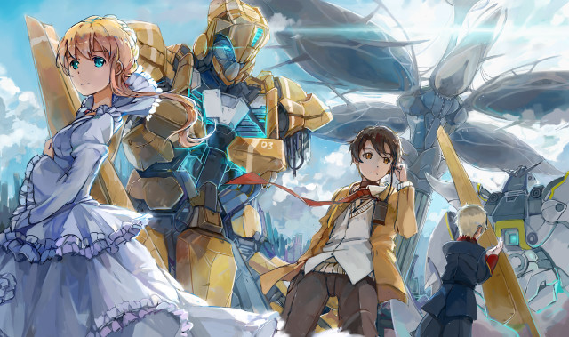 Group people giant robot statue free wallpaper for desktop - medium preview image