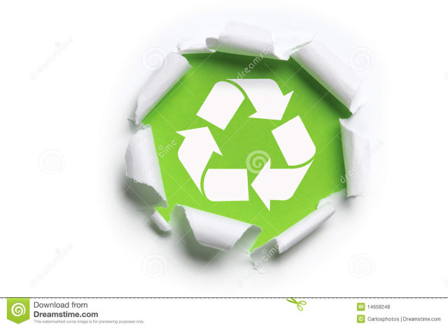 Green recycling symbol hole paper free wallpaper for desktop - medium preview image
