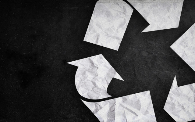 Recycle symbol black white paper free wallpaper for desktop - medium preview image