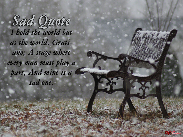 Bench snow poem sad quote free wallpaper for desktop - medium preview image