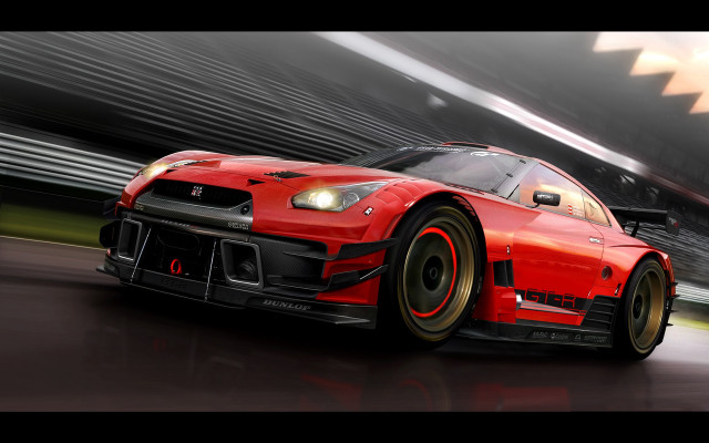 Red sports car race track #19 free wallpaper for desktop - medium preview image