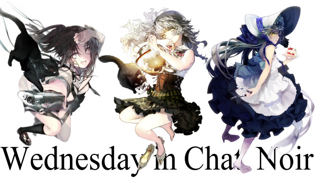 Three anime characters posing wednesday free wallpaper for desktop - medium preview image