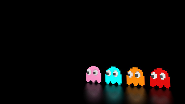 Pacman group pixel art beeple free wallpaper for desktop - medium preview image
