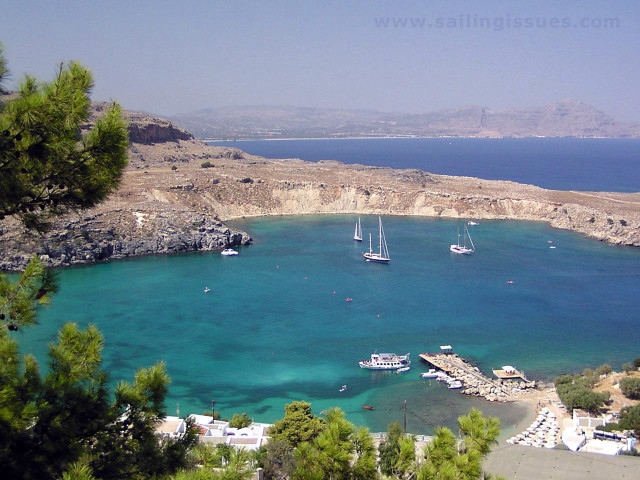 Bay boats mountain blue sky free wallpaper for desktop - medium preview image
