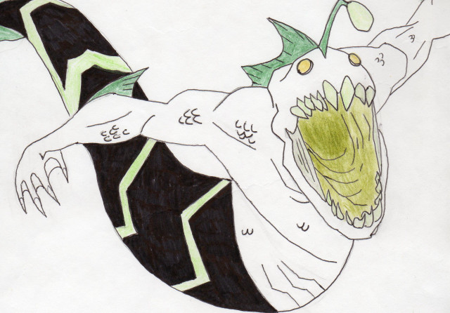 Woman fish mouth drawing artwork free wallpaper for desktop - medium preview image