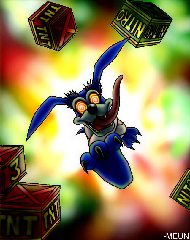 Cartoon character flying blocks box free wallpaper for mobile - medium preview image