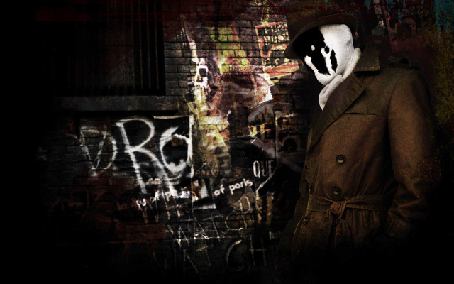 Man trench coat mask brick free wallpaper for desktop - medium preview image