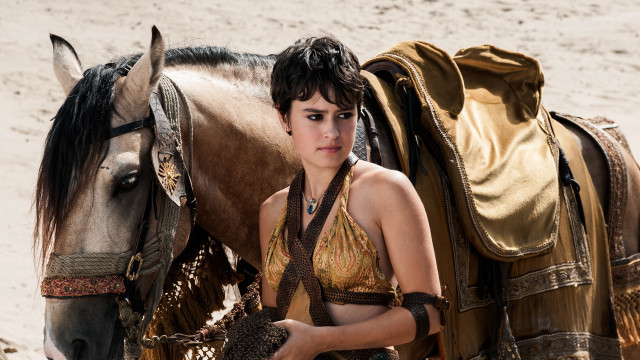 Woman bikini horse beach saddle free wallpaper for desktop - medium preview image