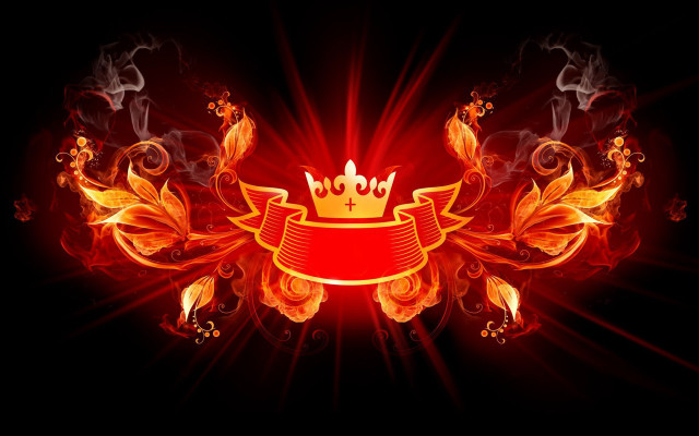 Red yellow background crown smoke free wallpaper for desktop - medium preview image