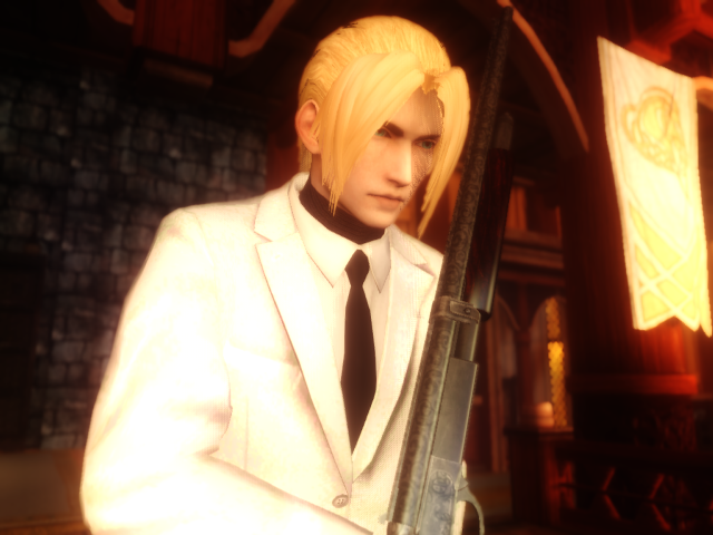 Man suit gun room flag free wallpaper for desktop - medium preview image