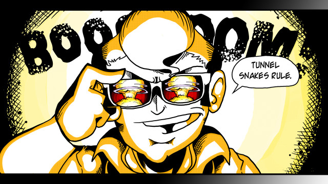 Cartoon man glasses boom speech free wallpaper for desktop - medium preview image