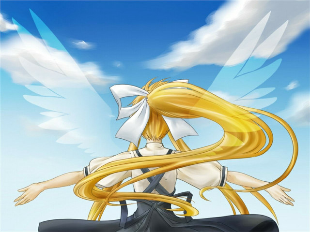 Anime girl blonde hair white #3 free wallpaper for desktop - medium preview image