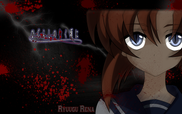 Blue eyes blood splatter anime free wallpaper for desktop - medium preview image