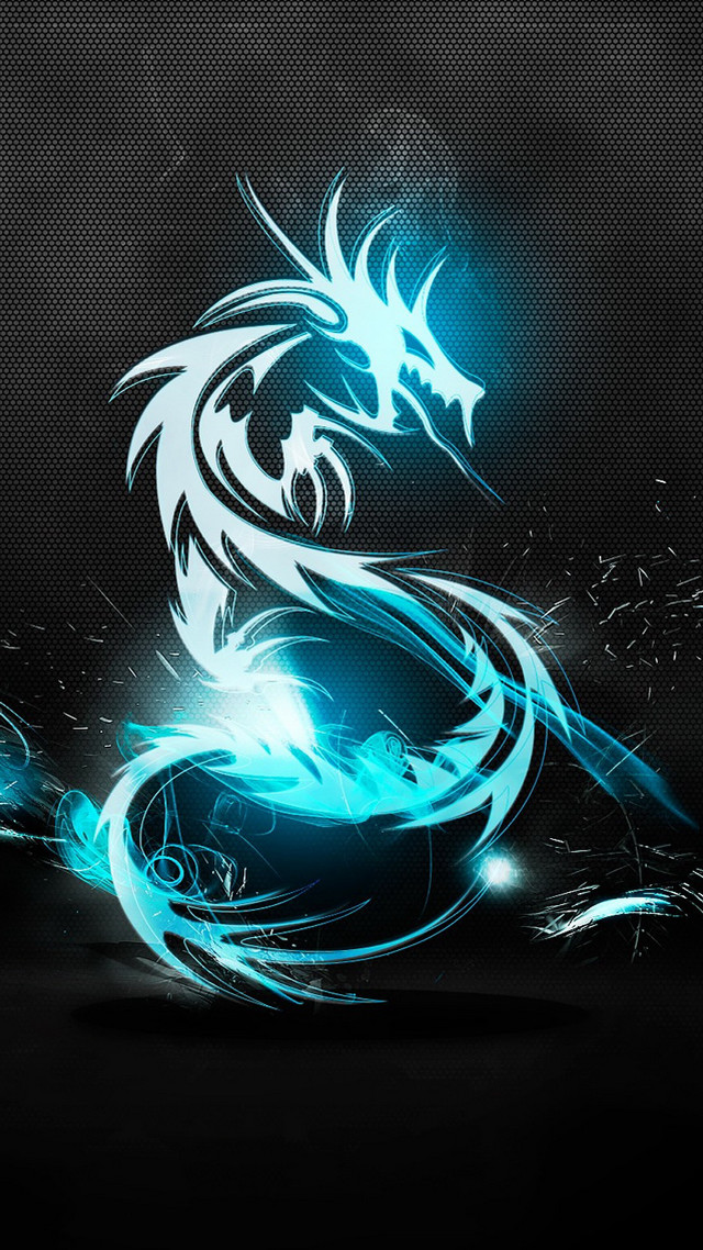 Blue black dragon black background #3 free wallpaper for mobile - medium preview image