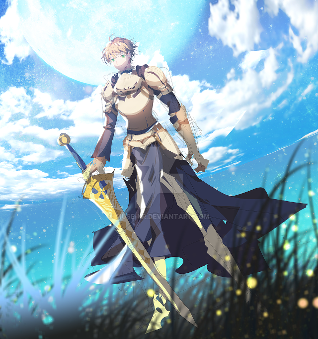 Woman blue dress sword full free wallpaper for tablet - medium preview image