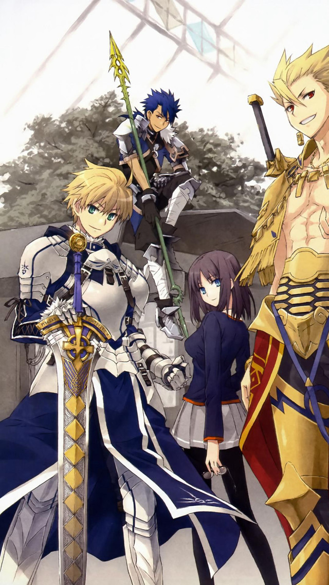 Anime characters group building sky #5 free wallpaper for mobile - medium preview image