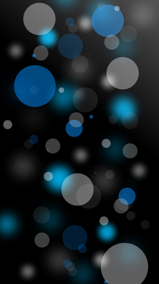 Black background blue white circles free wallpaper for mobile - medium preview image