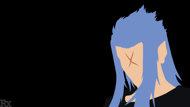 Blue hair black shirt cross free wallpaper for desktop - medium preview image