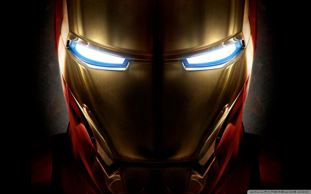 Ironman closeup glowing eyes red free wallpaper for desktop - medium preview image