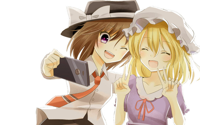 Couple people standing cellphone hat free wallpaper for desktop - medium preview image