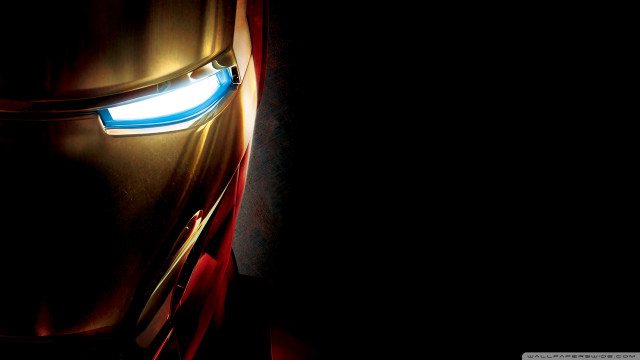 Iron man face dark light free wallpaper for desktop - medium preview image