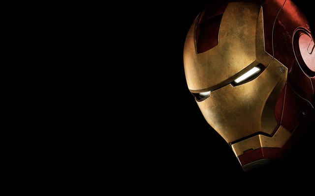 Iron man mask black background free wallpaper for desktop - medium preview image