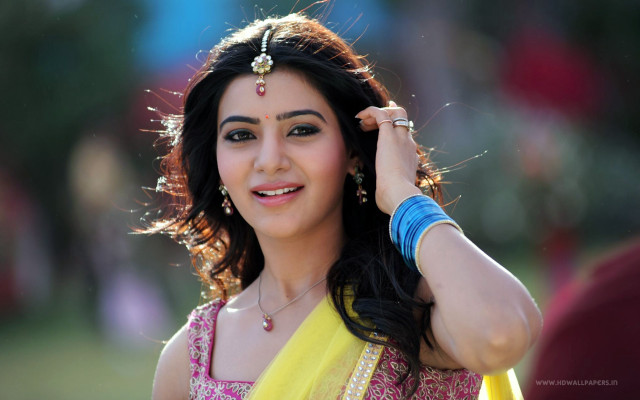 Woman yellow sari shawl smiling free wallpaper for desktop - medium preview image