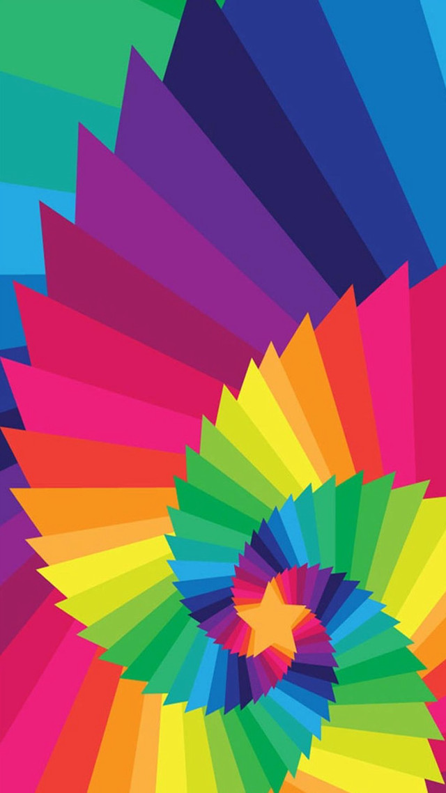 Colorful background star rainbow center free wallpaper for mobile - medium preview image