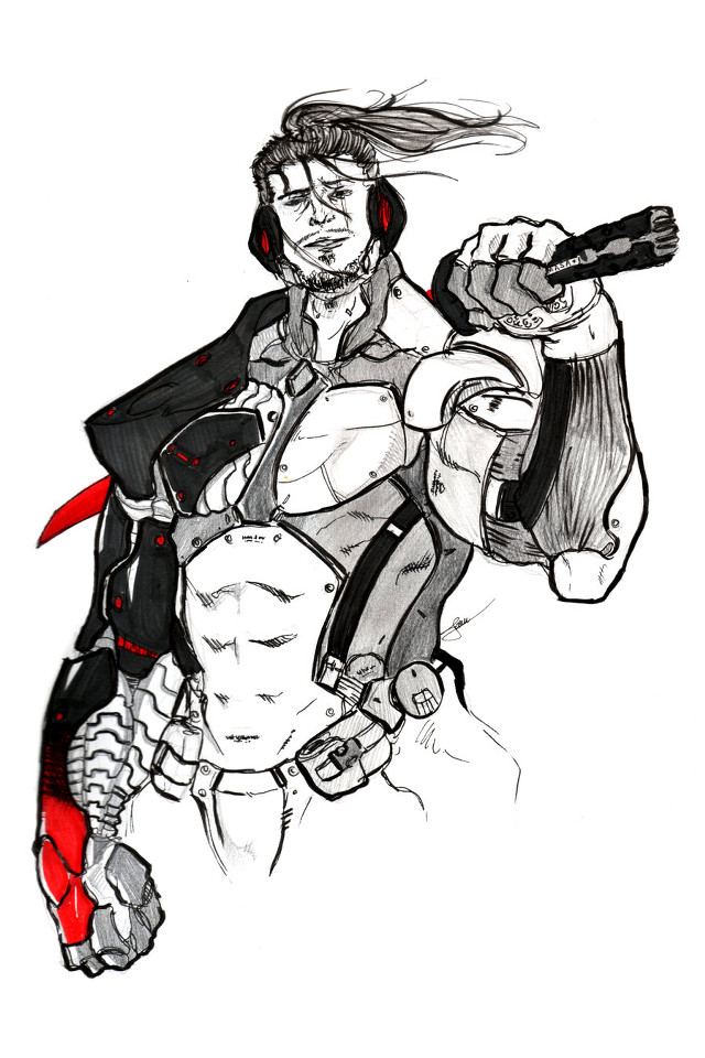 Man suit gun cigarette drawing free wallpaper for mobile - medium preview image