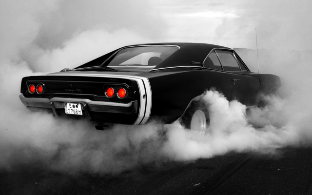 Black white car smoke exhaust #5 free wallpaper for desktop - medium preview image