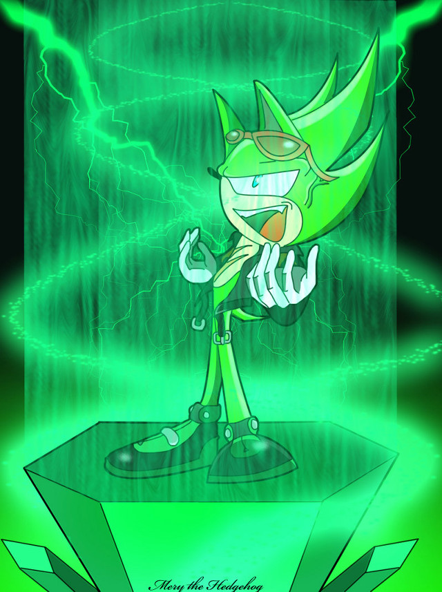 Green cartoon lightning energy sword free wallpaper for mobile - medium preview image